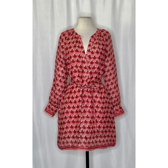 NWT!! J. CREW Cabana Mini Dress Block Print Ramie Coral Multi Cover Up XXS - Picture 3 of 16